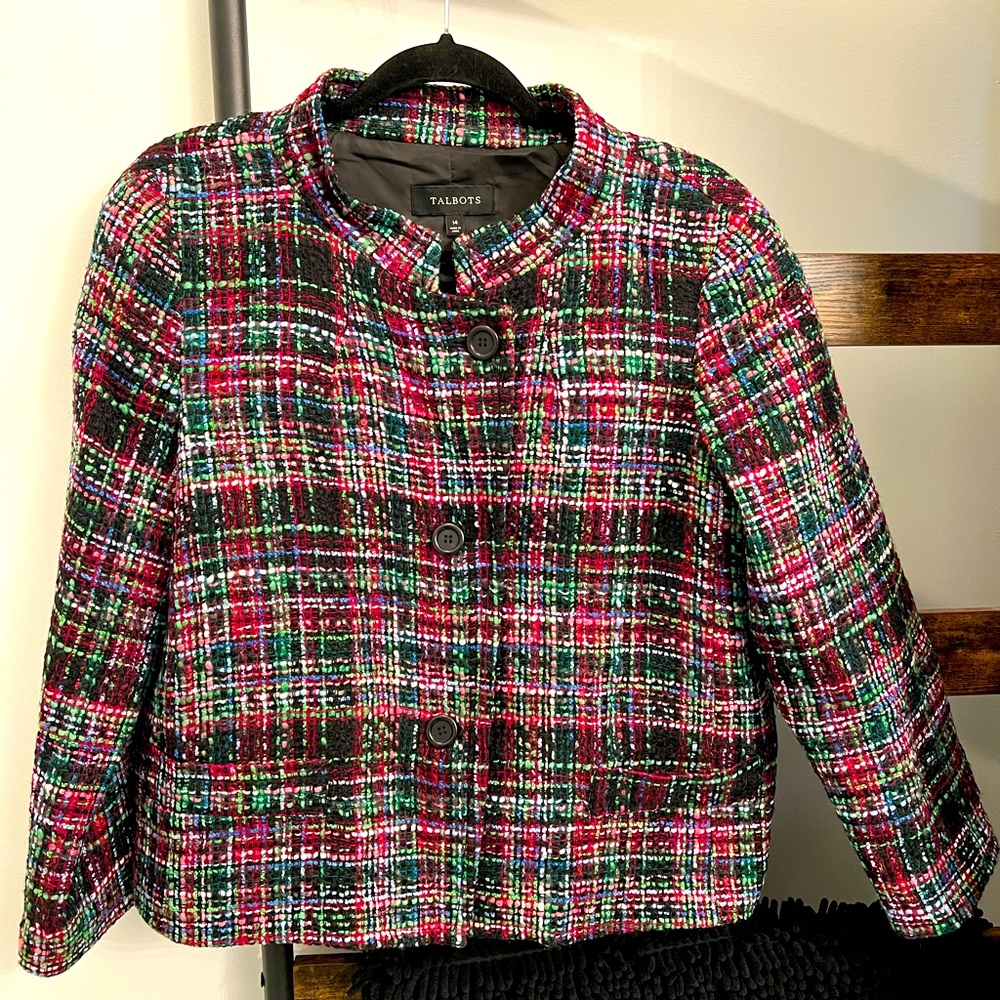 Talbots tweed jacket. Nice colors. Great condition.